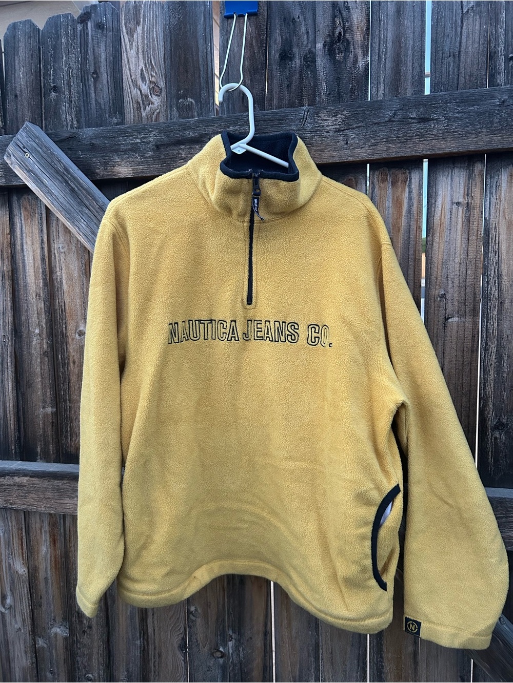 Nautica Yellow Teddy Half-Zip Jacket